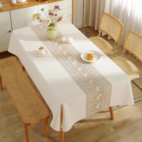Nappe rectangulaire vintage lin 140x260 décoration table à manger - 5