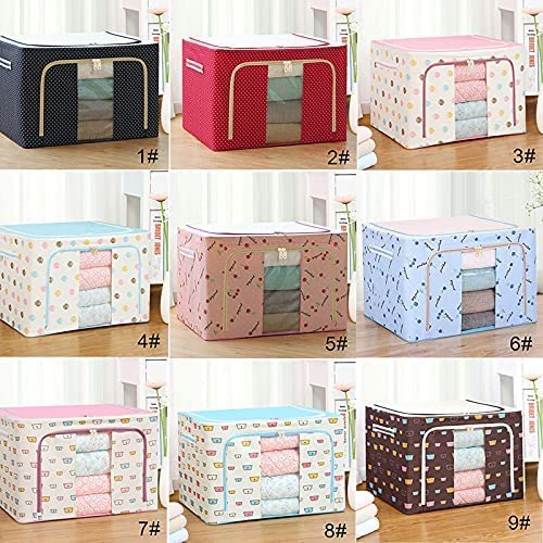 Image of RKR 66 LTR Fabric Storage Box with Window - Folding Bag for Saree Clothes Blankets Bedsheets - Under Bed Closet Wardrobe Bag (Pack of 1)