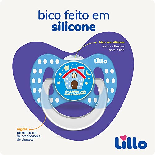 Lillo Kit 2 Chupetas Funny Dia E Noite 6+ Meses Galinha Pintadinha