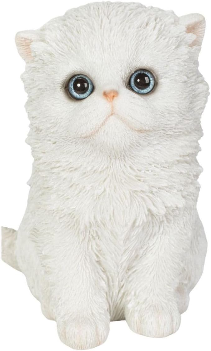 Uvia Sitting Persian Cat Light 5.7 x 4.7 x 6.5 inches (14.5 x 12 x 16.4 cm) Doll Figurine Figurine Animal Garden Decoration Cat H23011-A