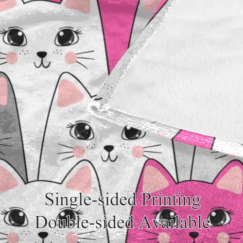 Couverture polaire chats mignons plaid chaud et doux pour lit et canapé 150x200cm
