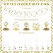 Gold Baptism Decorations, Glitter God Bless Banner Hanging Swirls Honeycomb Centerpieces for Baby Shower Birthday First Communion, Baptism Party Supplies