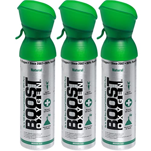 L'oxygène pur dans la canette – NATUREL, 15L d´oxygène pur concentré à 95% dans 3x5L canettes portable pour plus de 300 bouffées d'oxygène pur.…