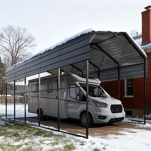 Image of GREEN PARTY 14x25x13 ft Metal RV Carport Heavy Duty Canopy Garage Shelter