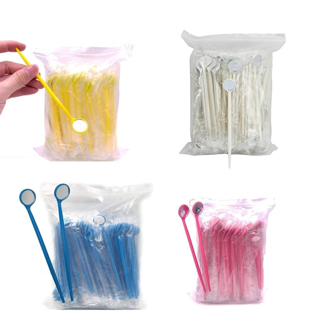 Specchietti per bocca monouso per esame dentale da 150 pezzi Specchietto per bocca antiappannamento per specchio dentale orale(Blue)