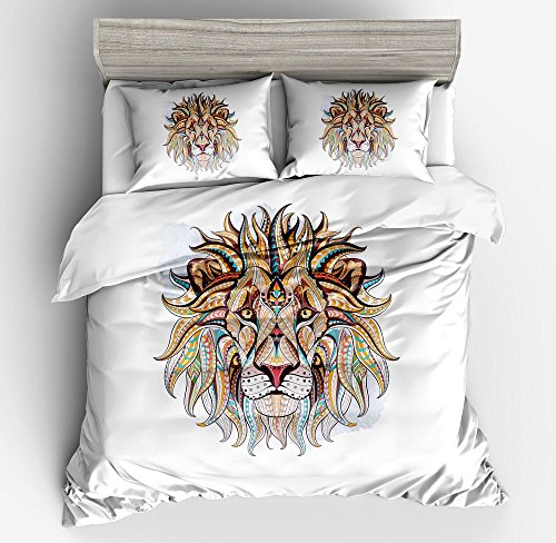 FANSU Parure de Lit Housse de Couette 2 Personne, 3 pièces Impression 3D Microfibre Hypoallergique avec Fermeture éclair Taies d'oreiller (200x200cm,Toucan)