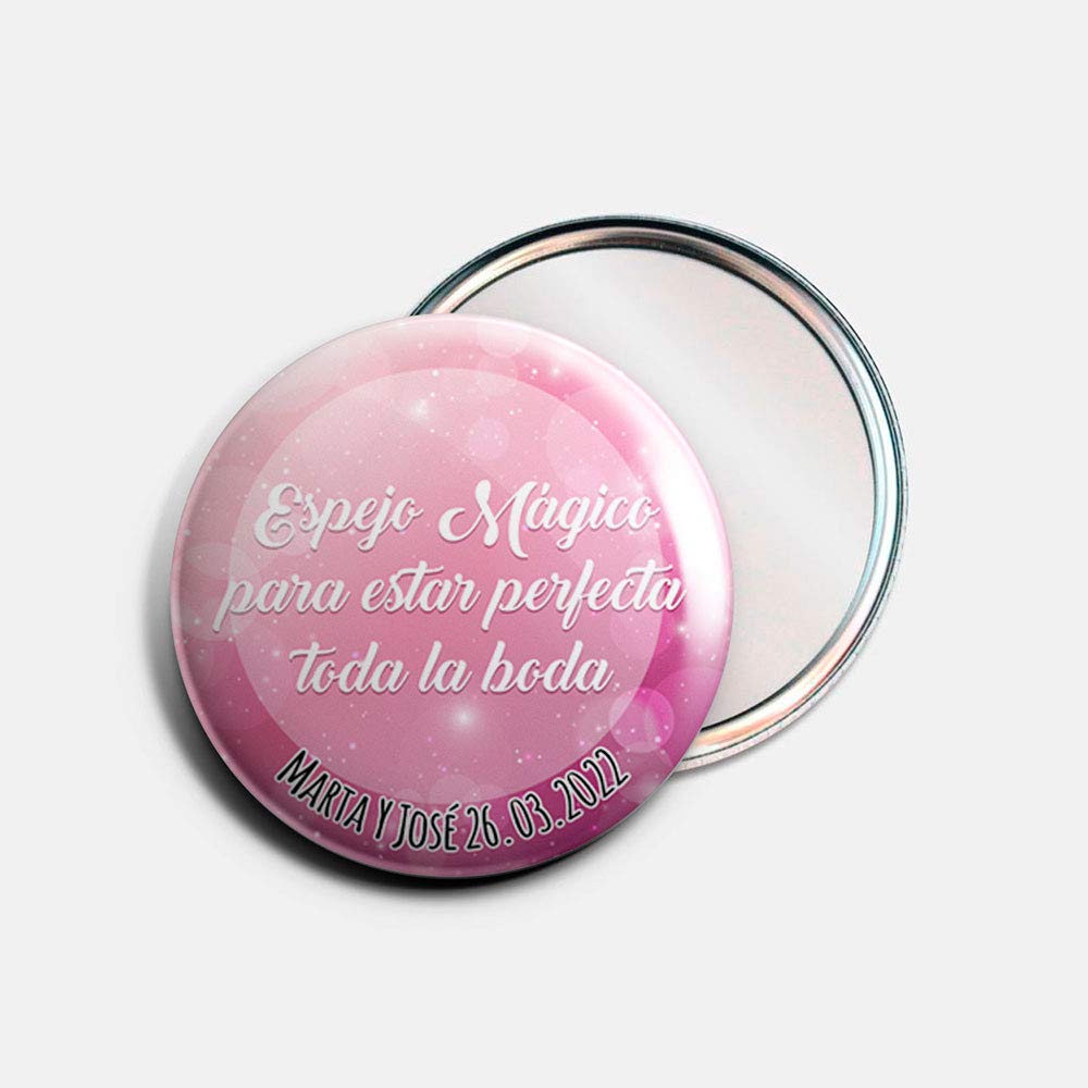 setecientosgramos Chapas Espejo Personalizadas para Bodas (100)
