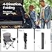 ALPHA CAMP Camping Chairs 2 Pack, Heavy Duty Folding Chair with 3-Can Cooler Bag, Portable Outdoor Chair with Side Pocket & Cup Holder for Adults, Collapsible for Tailgating, Beach, Fishing,Grey