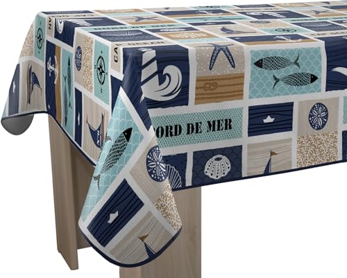 Le linge de Jules Tovaglia antimacchia con bordo marino, quadrata, 150 x 150 cm