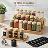 24 Pack Square Glass Spice Jars with Bamboo Lids, 4oz Spice Containers with Shaker Inserts and Labels, Airtight Seasoning Organizer for Spice Rack, Cabinet, Drawer - Grinder & Funnel Included #1