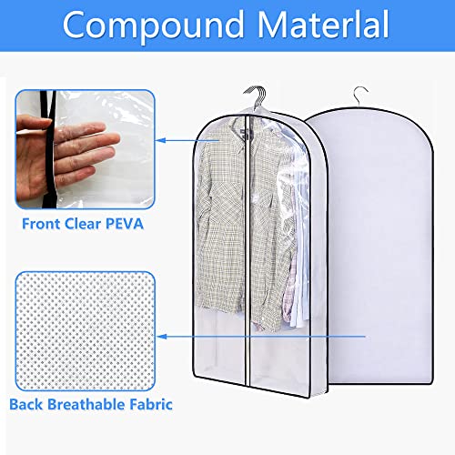 Garment bags Suit cover bags for hanging clothes 100cm, Moth Proof Dress Bag Covers Damp-proof Suit Storage Bag Clothes - Image 3