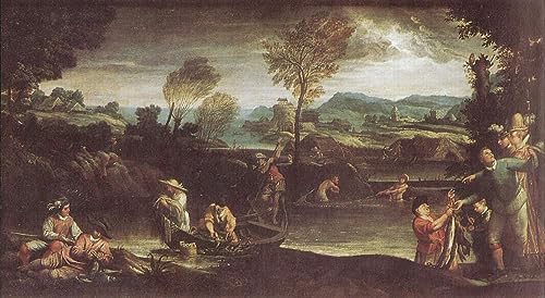 La pêche d'Annibale Carracci art portrait en impression d'affiches et grand poster toile 60x90
