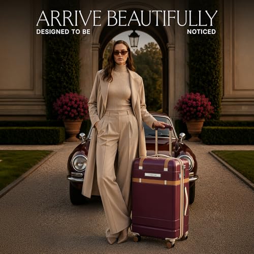 Image of uppercase Chester Medium Size Trolley Bag for Travel | 360 8 Wheels Hard Luggage with TSA Lock, Anti-Theft Zippers | Hard Sided Polycarbonate Suitcase for Both Men & Women (Maroon)