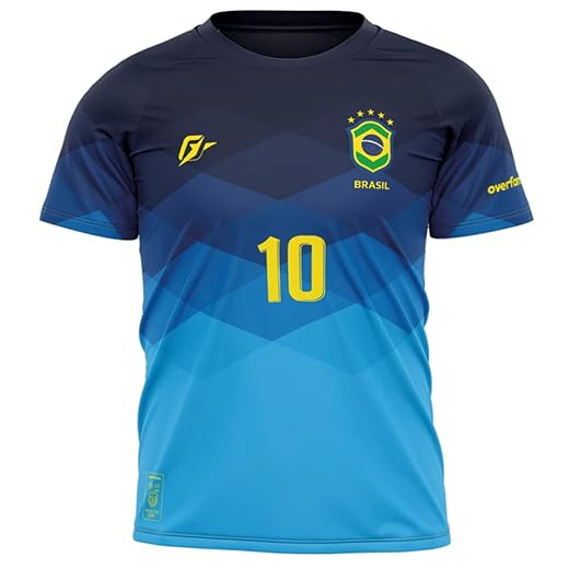 Camiseta Filtro UV Infantil Brasil Canarinho Amarelo Copa Torcedor
