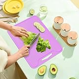 11.8x8.7 in Cutting Board for Kitchen Food Grade Silicone with Easy Grip Handle Juice Groove Bendable Hangable Student Chopping Board Children'S Kitchenware Chopping Board