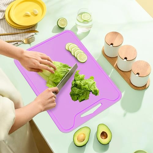 Tabla de cortar rectangular de silicona con ranura para jugos miniatura 4