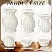 Ferrochef 3 Pack White Ceramic Vase Set Small Rustic Decorative Vases Home Decor Wavy Edge Modern Flower Vases for Farmhouse Table Centerpiece Living Room Kitchen Bedroom (5.7,6.7,7.9in,Elegant)