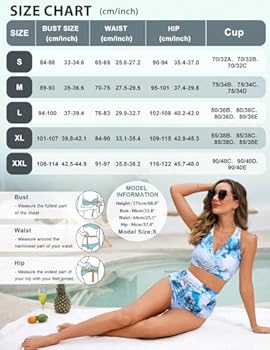 Svanco Bikini's voor dames, push-up-badpak, hoge taille, reducerend, 2-delig, badmode, bikini, hoge strandkleding voor de zomer, Donkerblauw, XL