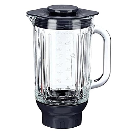 AT358 – Licuadora/licuadora completo de cristal 1,6 L thermoresist alta Temperature para robots Chef, major y Cooking Chef para robot de cocina Kenwood KM506 Major