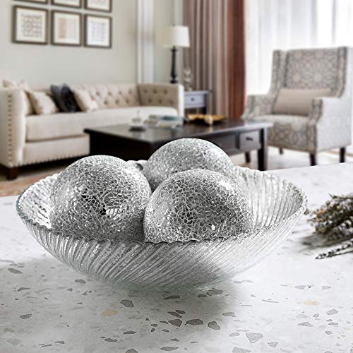 Whole Housewares | Glass Vase 11.4 Inches Antique Mercury Glass Decorative Bowl | Ideal For Wedding Or Special |Occasion For Decorating With Round Vase, Bowl Vase, Potpourri #TOP4