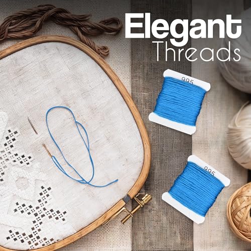 Image of Embroidery Floss Kit and Refills - Cotton Threads - DMC Color Coding for Cross Stitch, String Crafts, Friendship Bracelets