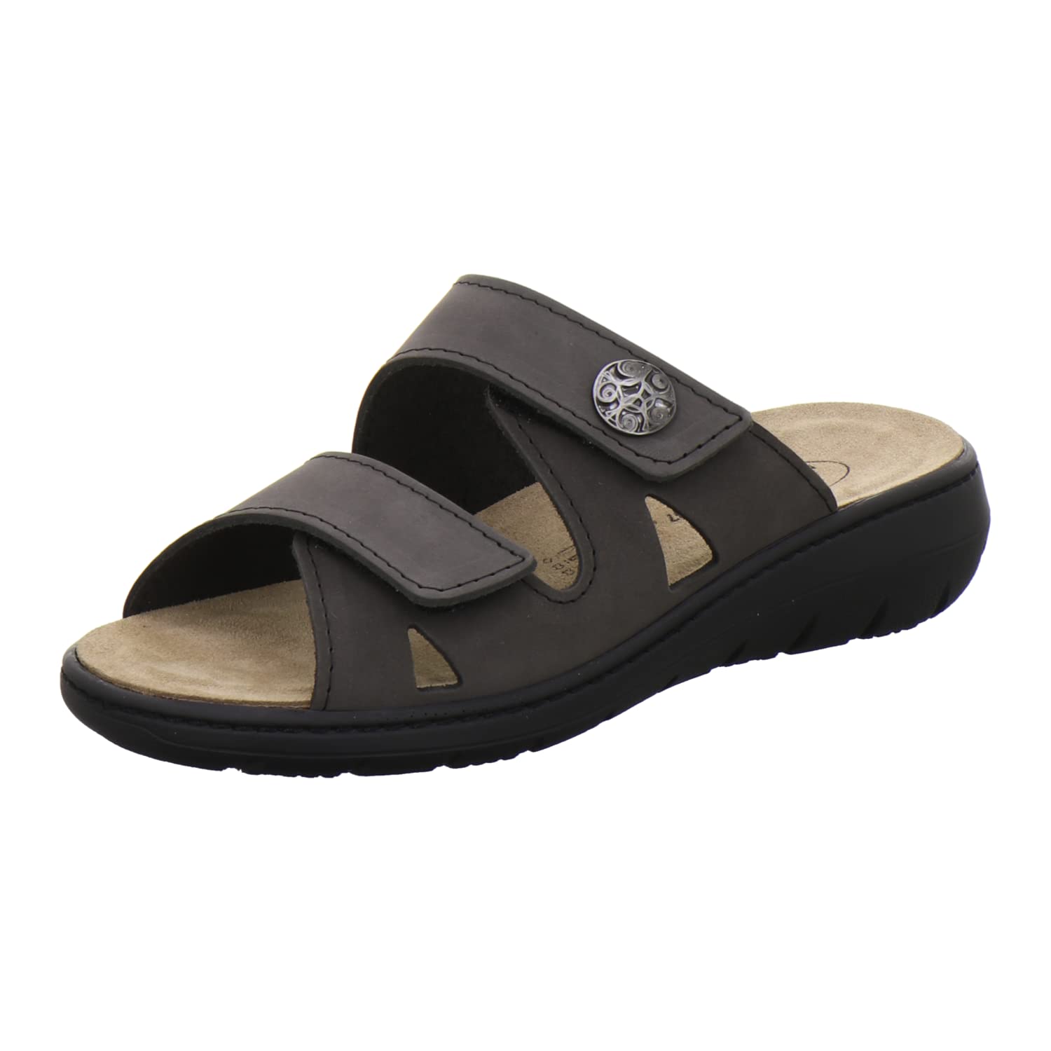 AFS-Schuhe 2808 Pantuflas cómodas para mujer de piel, prácticas zapatillas de trabajo con plantilla intercambiable