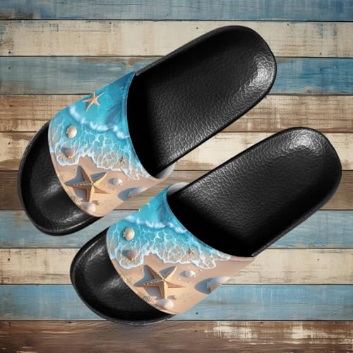 Image of Footwear for Mens Open Toe Athletic Sandals Anti-Slip Sole Slide Sandals Pillow House Flat Shoes Comfortable Slip On Slippers for Indoor & Outdoor