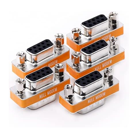 Arnorin DB9 null modem adapter male to female slimline data transfer serial port adapter 5 Pack Cover