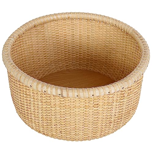 Cesta de pan tejida y bandeja de alimentos redonda para mesa de comedor 2