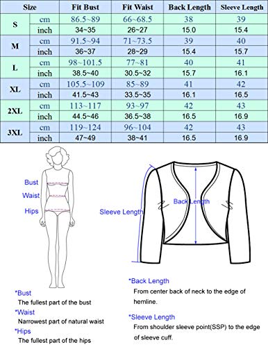 KANCY KOLE Women's Black Leopard Bolero Shrug 3/4 Sleeve Open Front Cardigan Sweater for Dress (Leopard Black,XL)