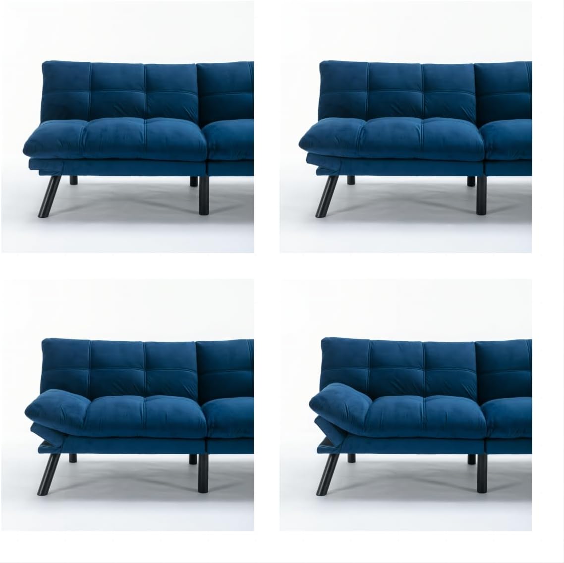 Four panel image showing armrest adjustment positions