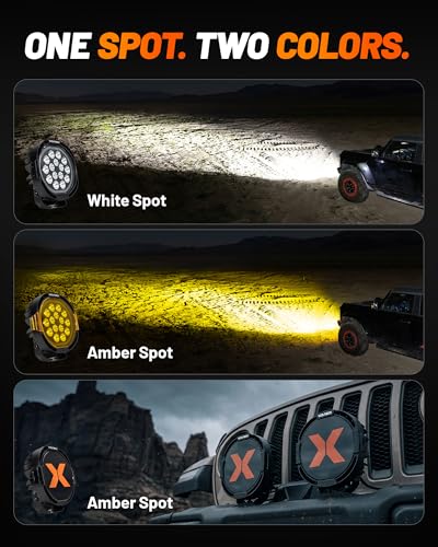 Image of WOLFBOX 7 Inch LED Off Road Lights with True Power Lumens- Heavy Duty Driving Lights, High Output Beam Bumper Lights for Pickup SUV, Hardcore Industrial Grade Auxiliary Pods, IP69K Waterproof