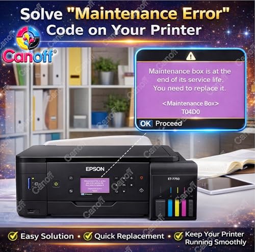 Image of CANOFF T04D0 Ink Maintenance Box Compatible for Epson EcoTank ET-7700 ET-7750 ET7700 ET7750 L7188 L7160 L7180 EW-M770T EW-M770TW EW-M970A3T Printers(T04D0 Maintenance Box)