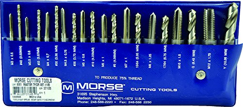 Morse Cutting Tools 37105 Tap and Drill Set, Metric Series, High Speed Steel, 105 Number