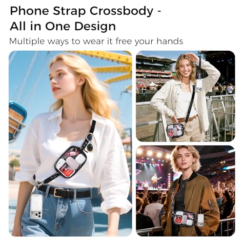 Image of Tiostep Small Clear Bag for Stadium Events Crossbody with Phone Holder and Wristlet Strap Mini Clear Purse for Concert and Stadium Approved