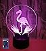 Produktbild Optical Illusions 3D Flamingo Nacht Licht LED Lampen Fernbedienung 7/16 Farbwechsel Berühren Tabelle Schreibtisch USB-Kabel für Kinder Schlafzimmer Geburtstagsgeschenke Geschenk