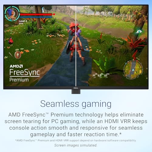 Image of Dell 24 Inch Gaming Monitor, 240Hz, FHD 1080p IPS Display, 0.5ms GTG, AMD FreeSync Premium, HDR10, 99% sRGB, Low Blue Light, Flicker-Free, HDMI, DisplayPort 1.4, VESA, Tilt Adjustable, Black