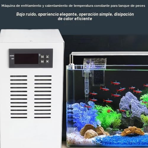 Dpofirs Enfriador de Acuario de 72 W para Pecera, Enfriador de Acuario de 1-3 L/min, Enfriador de Pecera, Enfriador de Agua Hidropónico, de Refrigeración para Tanques de Agua, Peceras,