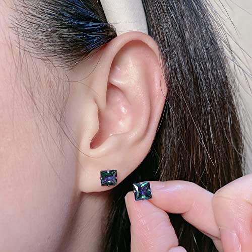 Limerencia Hypoallergenic G23 Titanium Earrings, F136 Implant Grade Pure Titanium Medical, Suitable for Sensitive Ears with Birthstone Crystals CZ Simulated Diamonds2