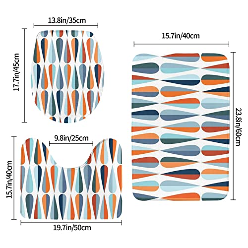 Tapis de salle de bain moderne rétro kit 3 pièces sol sec et sauf - 3