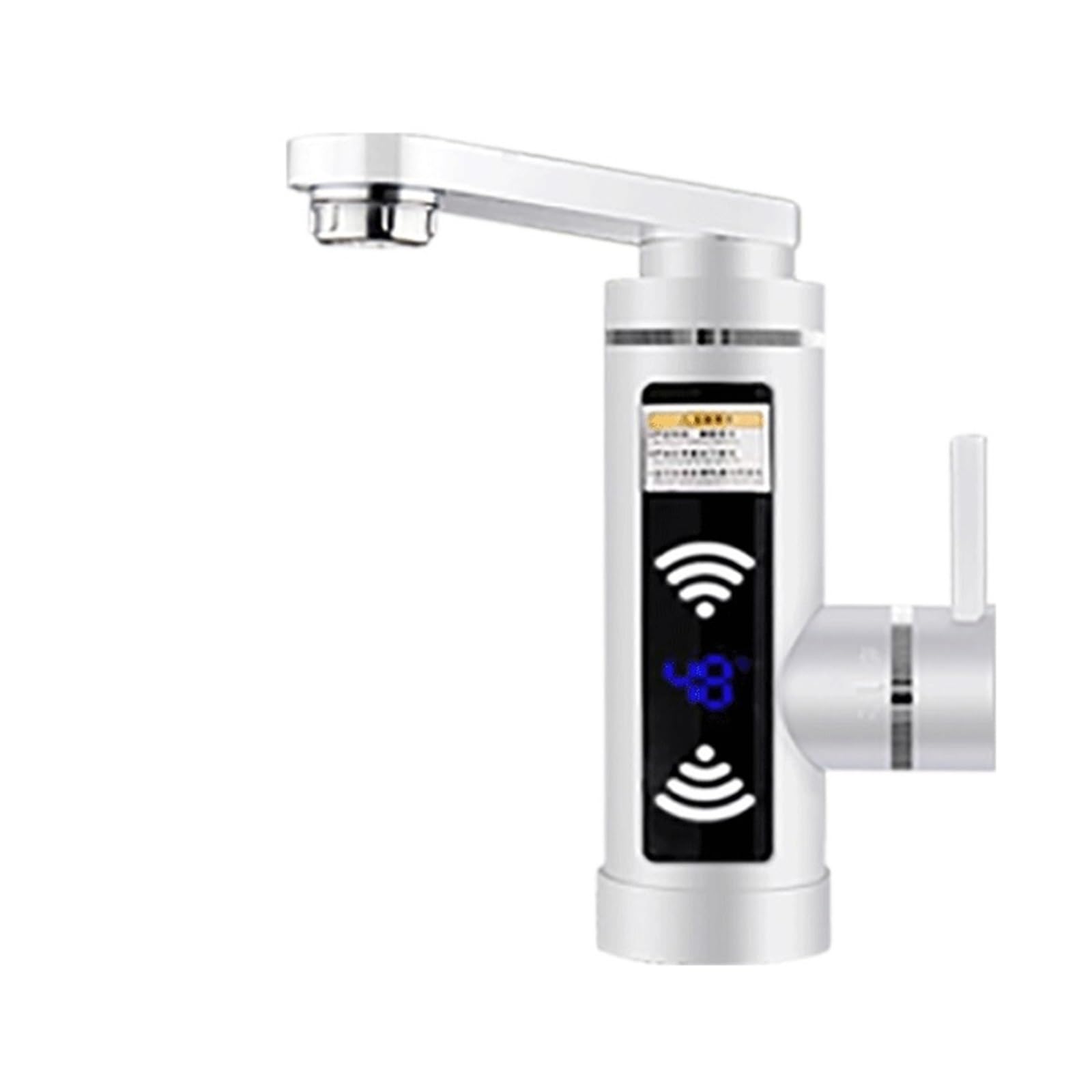 LNHHG Instant Hot Water Heater Tap Fast Instantaneous Thermostat For Water Heater 3000w Electrical Faucet Temperature Display(Bianco)