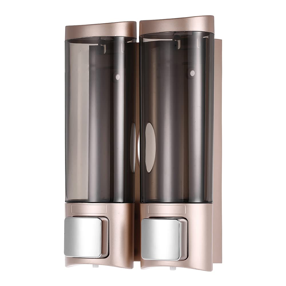 Kavolet Dispenser Sapone Manuale 200mlx2 Parete Manuale Trasparente ABS | Dispenser Sapone Bagno Muro per shampoo e bagnoschiuma,dispenser sapone a parete , antigoccia, per bagno e hotel