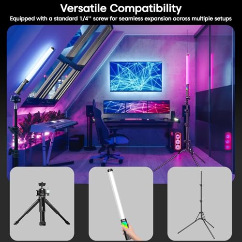 Image of Sounce RGB Stick Lamp Light | Portable Handheld LED Video Light | 7 Adjustable Colours | 2700K-6500K Soft Lighting | 2000mAh Battery | Screw Mount | Type-C Charging | Photography & Vlogging