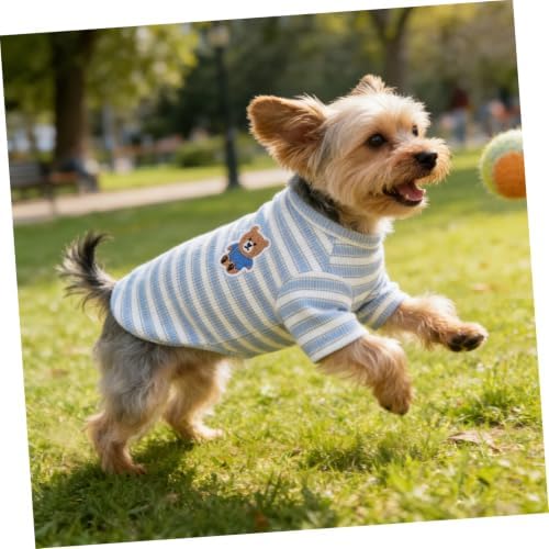 SEWOART Lightweight Cotton Dog Shirt for Small Dogs, Stylish Striped Vest Sleeveless Pet Clothes for Puppies, Easy to Wear, for Daily Walking and Playtime — view 8