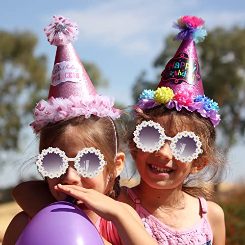3 Packs Daisy Sunglasses Daisy Flower Shape Round Glasses Toddler Kids Girl Daisy Flower Round Anti-UV Sunglasses4