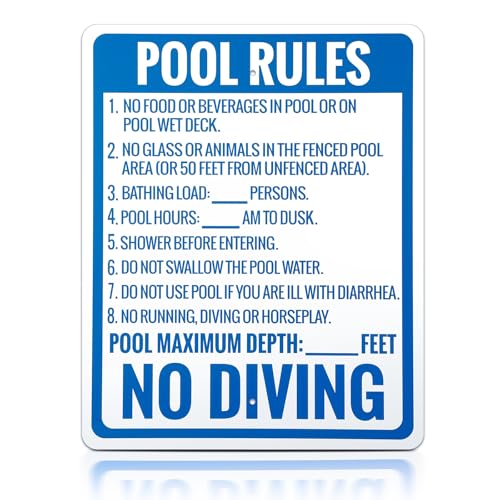 Cartel de Reglas para Piscina No Zambullirse 24 x 30 pulgadas miniatura 1