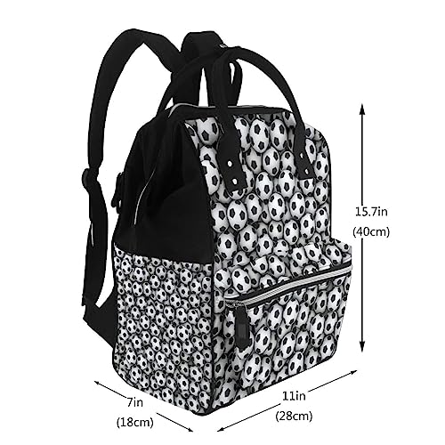 Sac à dos à langer football de grande capacité noir multifonction