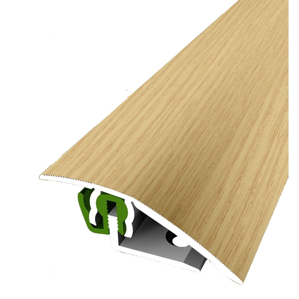PROVISTON | Profil de transition | Profil de parquet | Largeur : 51 mm | Compensation de hauteur : 3-23 mm | Longueur : 900 mm | Profilé en aluminium | Chêne clair | 1 pièce