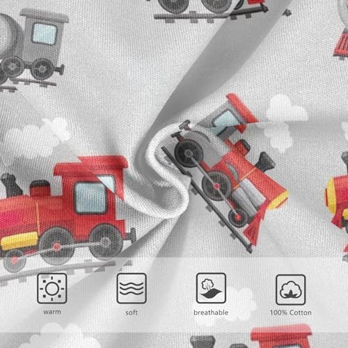 ODAWA Cute Red Grey Trains Cotton Underwear, Boys Underwear 2T3