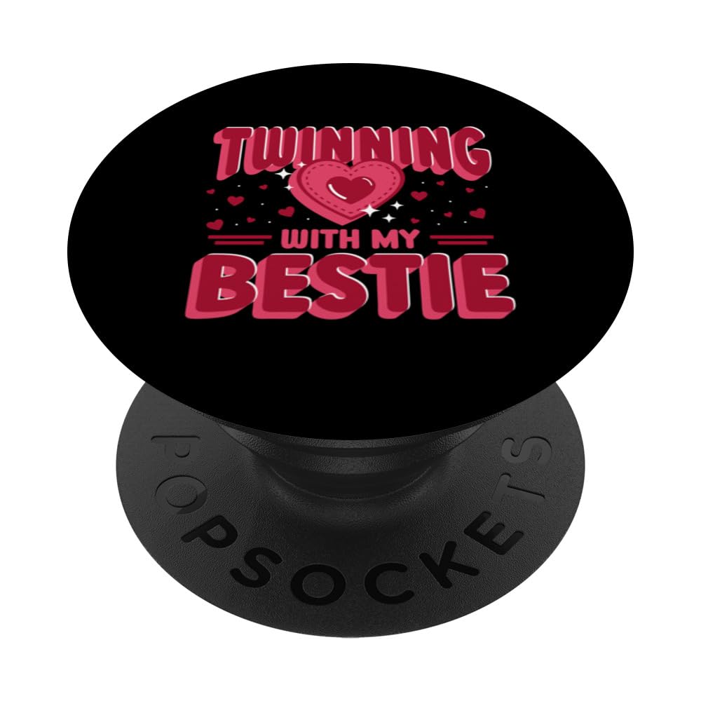 Twinning Bestie Friends Matching Twins Day PopSockets Swappable PopGrip, Black